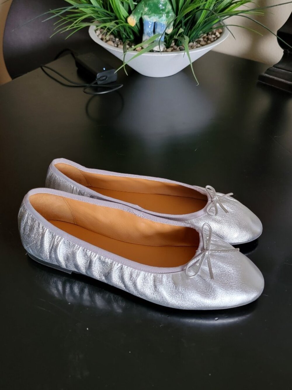 Sezane Agathe Low Ballerinas - Silver, Size US10 / EU41 - Picture 3 of 7
